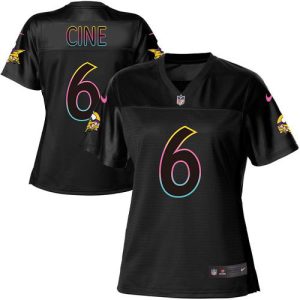 Vikings #6 Lewis Cine Black Women's NFL Fashion Game Jersey