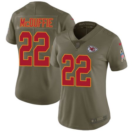 Chiefs #22 Trent McDuffie Olive Women's Stitched NFL Limited 2017 Salute to Service Jersey