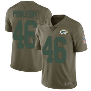 Packers #46 Jack Podlesny Olive Men's Stitched NFL Limited 2017 Salute To Service Jersey