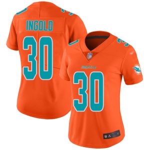 Dolphins #30 Alec Ingold Orange Women's Stitched NFL Limited Inverted Legend Jersey