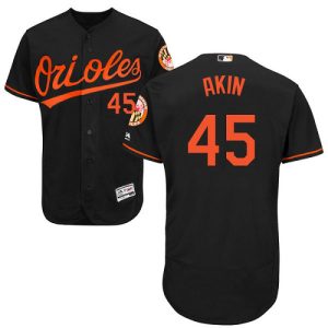 wholesale Orioles #45 Keegan Akin Black Flexbase Authentic Collection Stitched MLB Jersey