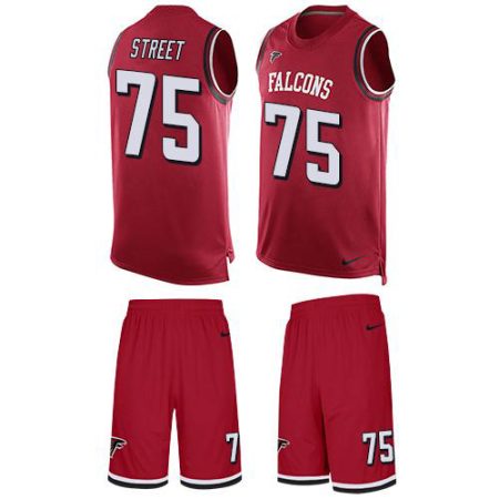 Falcons #75 Kentavius Street Red Team Color Men's Stitched NFL Limited Tank Top Suit Jersey