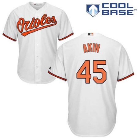 Orioles #45 Keegan Akin White Cool Base Stitched Youth MLB Jersey