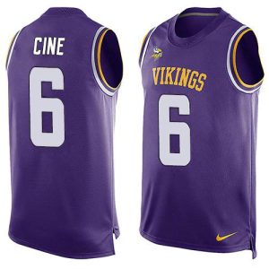 vikings #6 lewis cine purple team color men's stitched nfl limited tank top cheap jersey