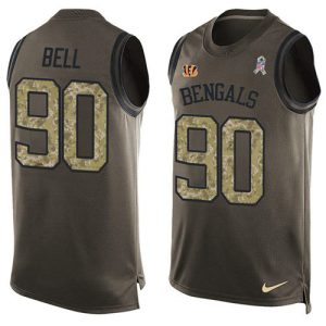 bengals #90 travis bell green men's stitched nfl limited salute to service tank top wholesale jersey