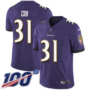 wholesale Ravens #31 Dalvin Cook Purple Team Color Youth Stitched NFL 100th Season Vapor Untouchable Limited Jersey