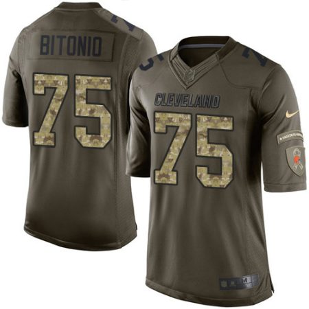 browns #75 joel bitonio green men's stitched nfl limited 2015 salute to service wholesale jersey