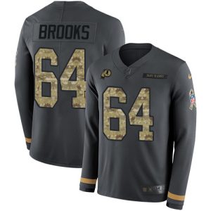 wholesale Commanders #64 Mason Brooks Anthracite Salute to Service Youth Stitched NFL Limited Therma Long Sleeve Jersey