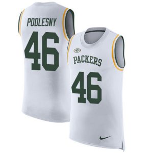 elite Packers #46 Jack Podlesny White Men's Stitched NFL Limited Rush Tank Top Jersey