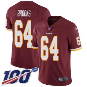 commanders #64 mason brooks burgundy red team color men's stitched nfl 100th season vapor limited cheap jersey