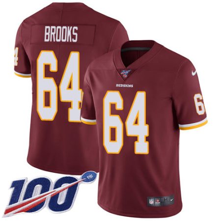 commanders #64 mason brooks burgundy red team color men's stitched nfl 100th season vapor limited cheap jersey