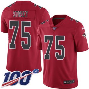 Falcons #75 Kentavius Street Red Men's Stitched NFL Limited Rush 100th Season Jersey