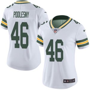 Packers #46 Jack Podlesny White Women's Stitched NFL 100th Season Vapor Untouchable Limited Jersey