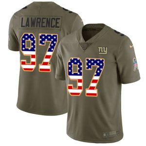 giants #97 dexter lawrence olive/usa flag youth stitched nfl limited 2017 salute to service elite jersey