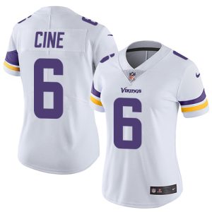 Vikings #6 Lewis Cine White Women's Stitched NFL Vapor Untouchable Limited Jersey