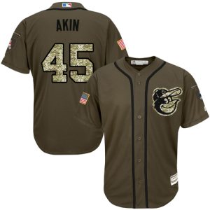 Orioles #45 Keegan Akin Green Salute to Service Stitched MLB Jersey