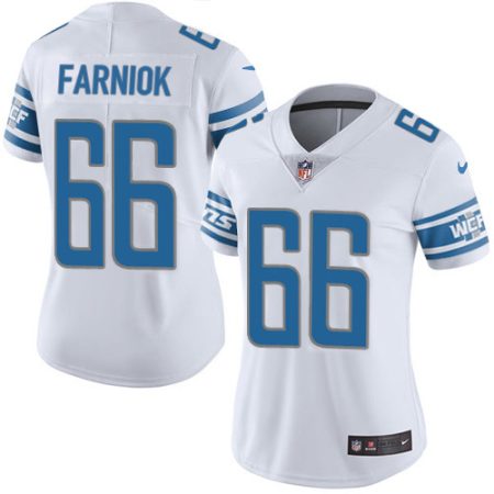 lions #66 matt farniok white women's stitched nfl vapor untouchable limited elite jersey