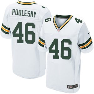 cheap Packers #46 Jack Podlesny White Men's Stitched NFL New Elite Jersey