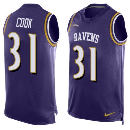 ravens #31 dalvin cook purple team color men's stitched nfl limited tank top cheap jersey