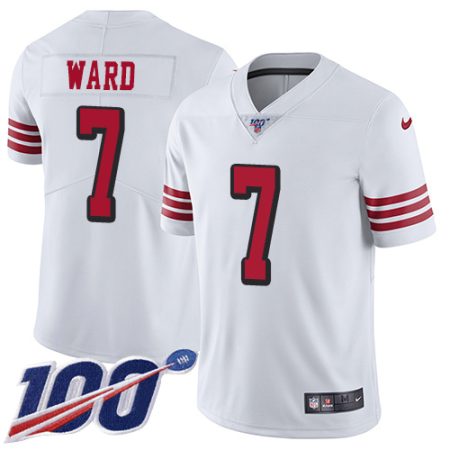 49ers #7 Charvarius Ward White Rush Youth Stitched NFL Limited 100th Season Jersey