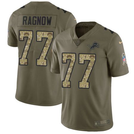 elite Lions #77 Frank Ragnow Olive/Camo Youth Stitched NFL Limited 2017 Salute To Service Jersey