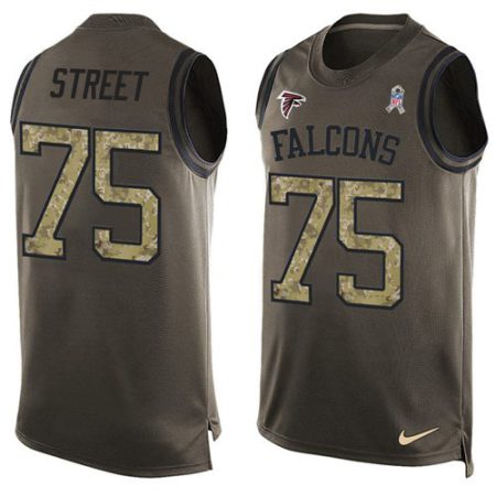 cheap Falcons #75 Kentavius Street Green Men's Stitched NFL Limited Salute To Service Tank Top Jersey