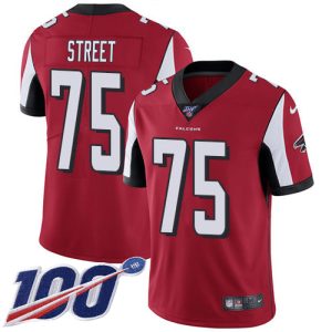 Falcons #75 Kentavius Street Red Team Color Men's Stitched NFL 100th Season Vapor Untouchable Limited Jersey