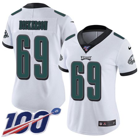 Eagles #69 Landon Dickerson White Women's Stitched NFL 100th Season Vapor Untouchable Limited Jersey