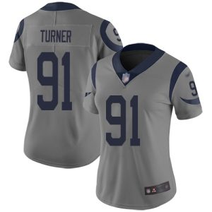 rams #91 kobie turner gray women's stitched nfl limited inverted legend cheap jersey