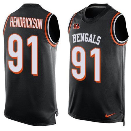 Bengals #91 Trey Hendrickson Black Team Color Men's Stitched NFL Limited Tank Top Jersey