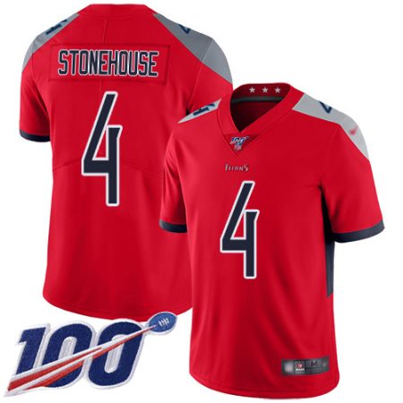 wholesale Titans #4 Ryan Stonehouse Red Youth Stitched NFL Limited Inverted Legend 100th Season Jersey