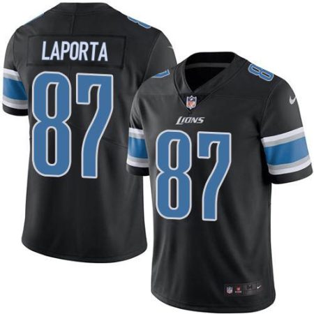 lions #87 sam laporta black men's stitched nfl limited rush cheap jersey