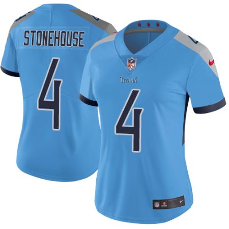 Titans #4 Ryan Stonehouse Light Blue Alternate Women's Stitched NFL Vapor Untouchable Limited Jersey