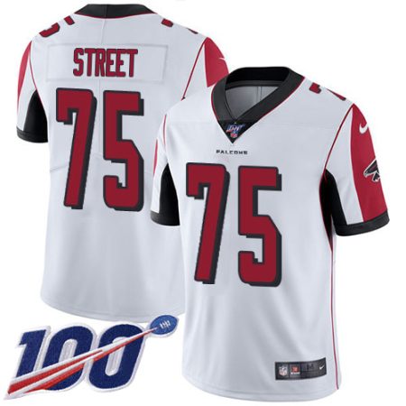 cheap Falcons #75 Kentavius Street White Stitched Youth NFL 100th Season Vapor Untouchable Limited Jersey