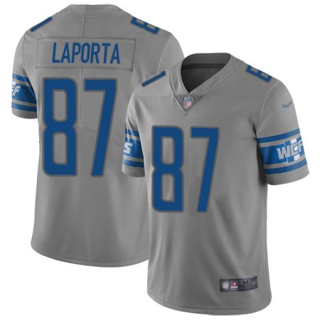 Lions #87 Sam LaPorta Gray Youth Stitched NFL Limited Inverted Legend Jersey