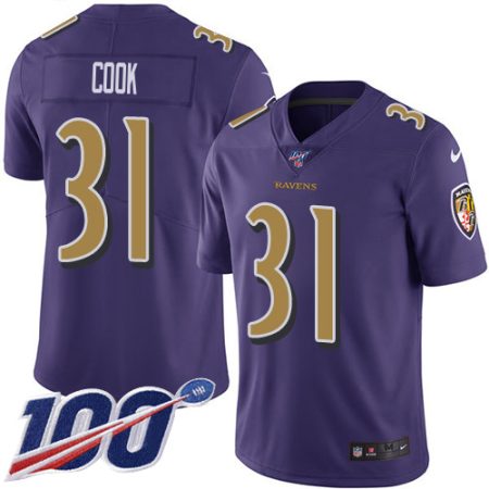 Ravens #31 Dalvin Cook Purple Youth Stitched NFL Limited Rush 100th Season Jersey