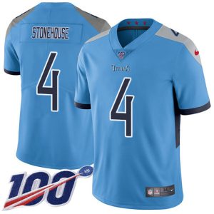 cheap Titans #4 Ryan Stonehouse Light Blue Alternate Men's Stitched NFL 100th Season Vapor Limited Jersey