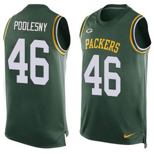 Packers #46 Jack Podlesny Green Team Color Men's Stitched NFL Limited Tank Top Jersey