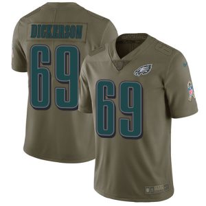 Eagles #69 Landon Dickerson Olive Men's Stitched NFL Limited 2017 Salute To Service Jersey