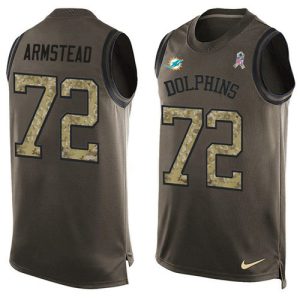 wholesale Dolphins #72 Terron Armstead Green Men's Stitched NFL Limited Salute To Service Tank Top Jersey