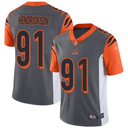 cheap Bengals #91 Trey Hendrickson Silver Youth Stitched NFL Limited Inverted Legend Jersey