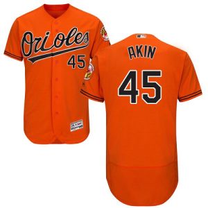 Orioles #45 Keegan Akin Orange Flexbase Authentic Collection Stitched MLB Jersey