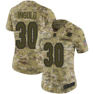 wholesale Dolphins #30 Alec Ingold Camo Women's Stitched NFL Limited 2018 Salute To Service Jersey