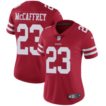 49ers #23 Christian McCaffrey Red Team Color Women's Stitched NFL Vapor Untouchable Limited Jersey