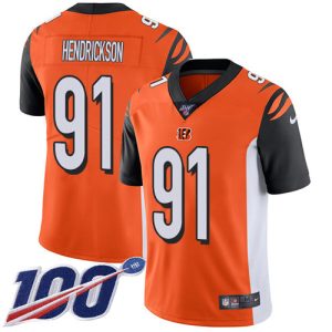 bengals #91 trey hendrickson orange alternate men's stitched nfl 100th season vapor untouchable limited cheap jersey