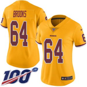 cheap Commanders #64 Mason Brooks Gold Women's Stitched NFL Limited Rush 100th Season Jersey