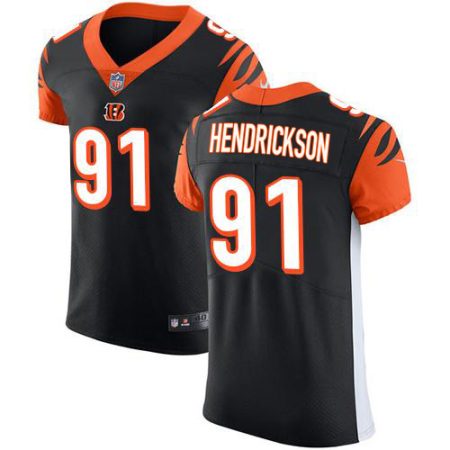 bengals #91 trey hendrickson black team color men's stitched nfl vapor untouchable elite elite jersey