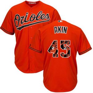 Orioles #45 Keegan Akin Orange Team Logo Fashion Stitched MLB Jersey