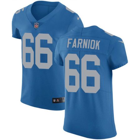 Lions #66 Matt Farniok Blue Throwback Men's Stitched NFL Vapor Untouchable Elite Jersey