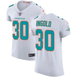 dolphins #30 alec ingold white men's stitched nfl vapor untouchable elite cheap jersey